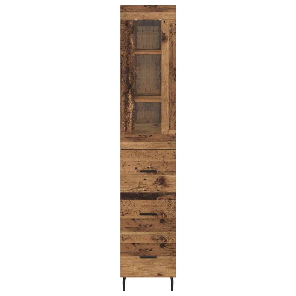 Highboard Παλιό Ξύλο 34,5 x 34 x 180 εκ. Επεξεργασμένο ξύλο