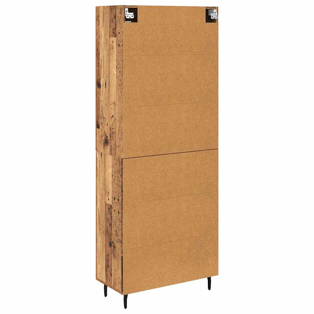 Highboard 2 pcs Παλιό Ξύλο Σύνθετο Ξύλο και Γυαλί - Pakobazaar