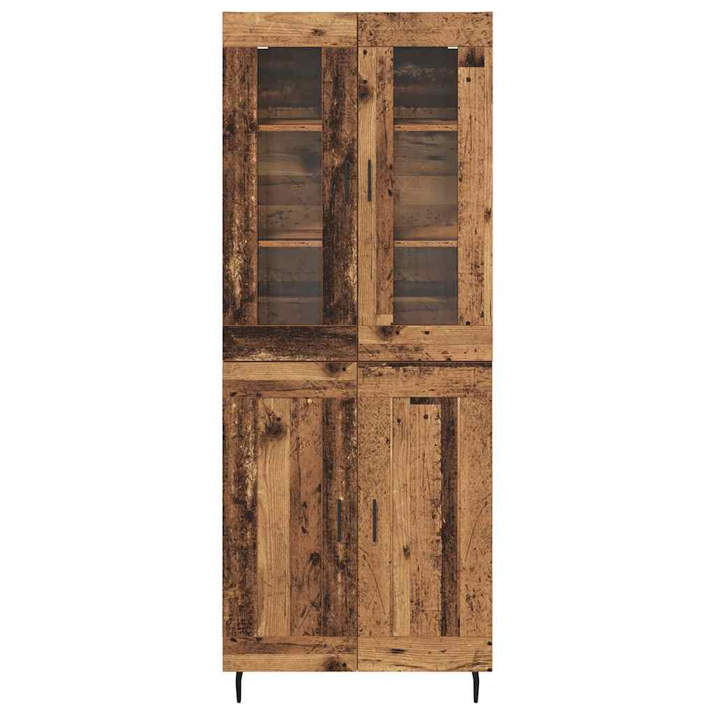 Highboard 2 pcs Παλιό Ξύλο Σύνθετο Ξύλο και Γυαλί - Pakobazaar