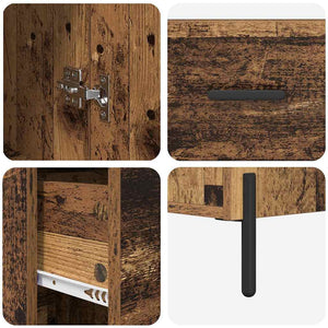 Highboard Παλιό Ξύλο 34,5 x 34 x 180 εκ. Επεξεργασμένο Ξύλο