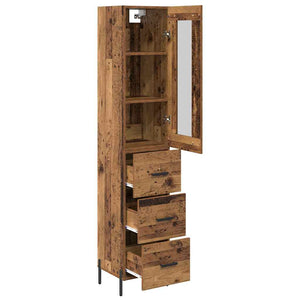 Highboard Παλιό Ξύλο 34,5 x 34 x 180 εκ. Επεξεργασμένο Ξύλο