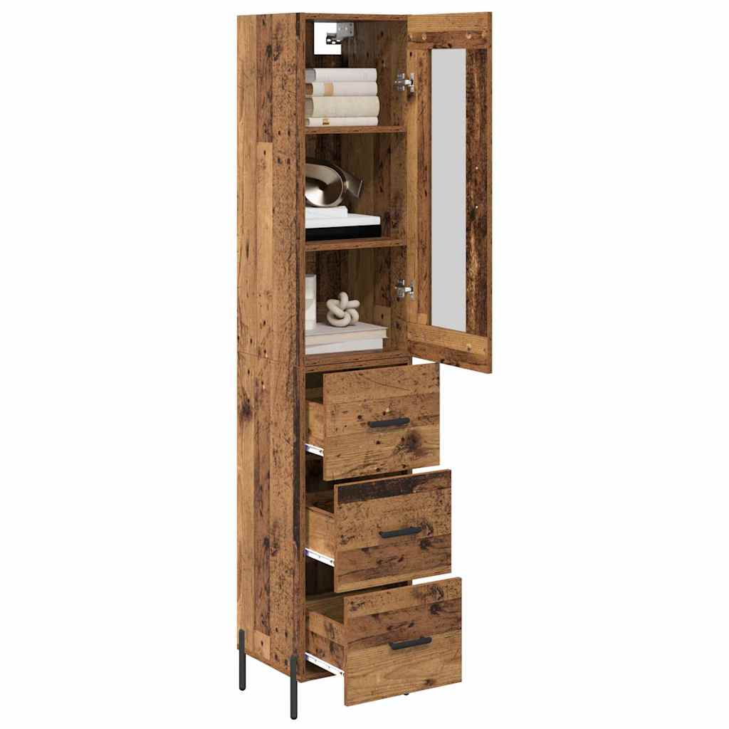 Highboard Παλιό Ξύλο 34,5 x 34 x 180 εκ. Επεξεργασμένο ξύλο