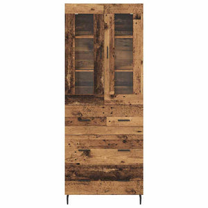 Highboard με συρτάρι 2 pcs Παλιό Ξύλο Επεξεργασμένο ξύλο - Pakobazaar