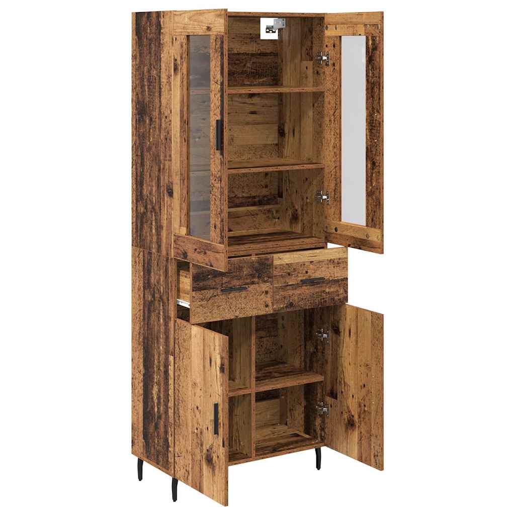 Highboard με συρτάρι 2 pcs Παλιό Ξύλο Επεξεργασμένο ξύλο - Pakobazaar