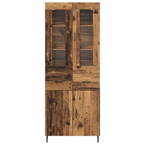 Highboard με συρτάρι 2 pcs Παλιό Ξύλο Επεξεργασμένο ξύλο - Pakobazaar