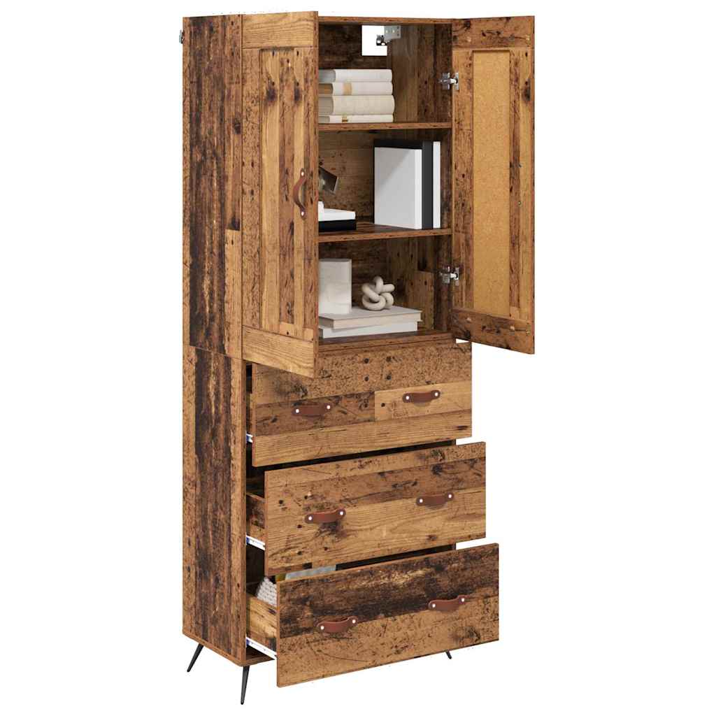 Highboard Παλιό Ξύλο 69,5 x 34 x 180 εκ. Επεξεργασμένο ξύλο