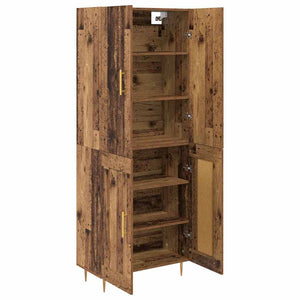 Highboard Παλιό Ξύλο 69,5 x 34 x 180 εκ. Επεξεργασμένο Ξύλο