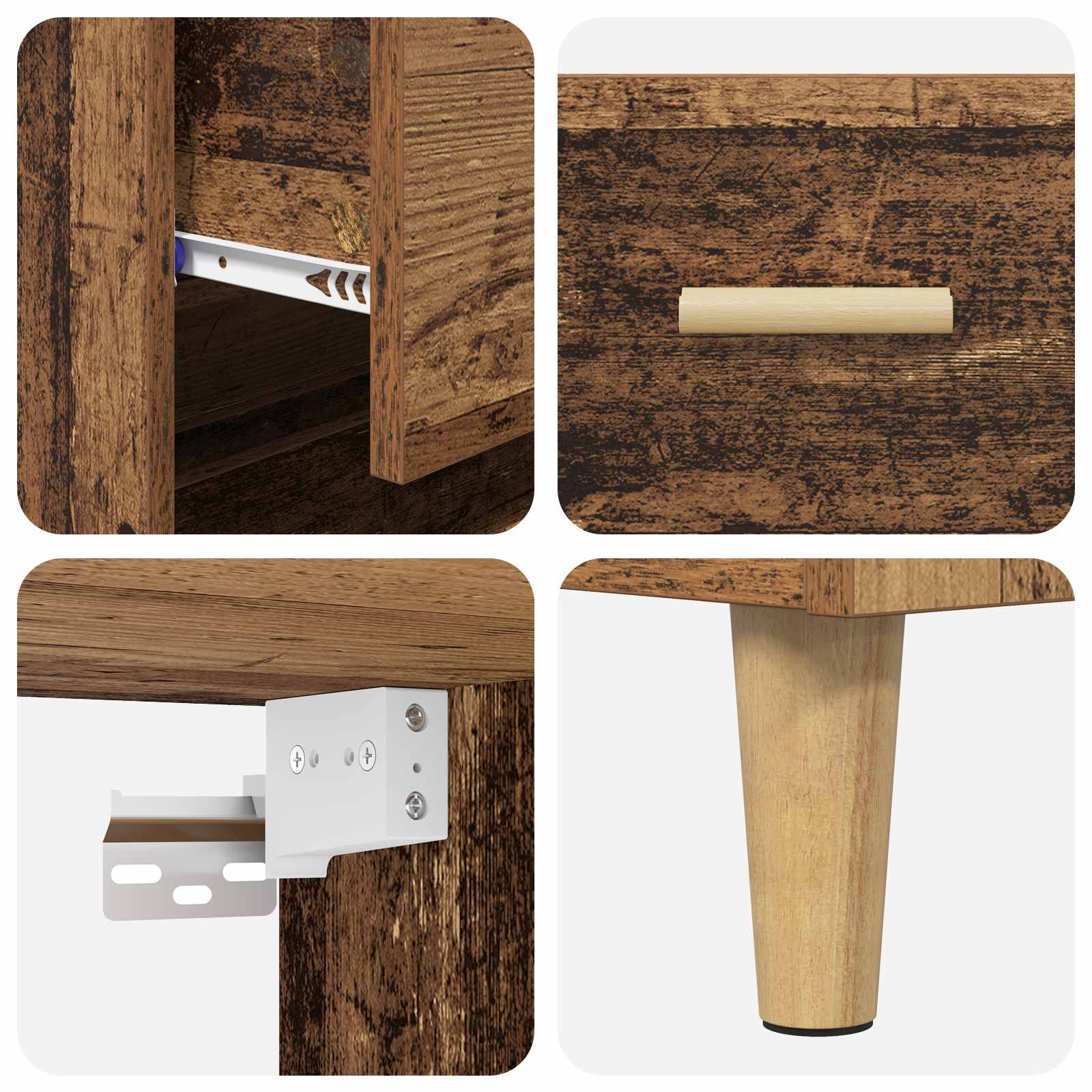 Highboard Παλιό Ξύλο 69,5 x 32,5 x 180 εκ Επεξεργασμένο ξύλο