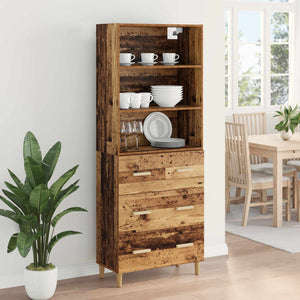 Highboard Παλιό Ξύλο 69,5 x 32,5 x 180 εκ Επεξεργασμένο Ξύλο