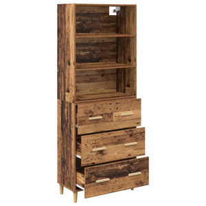 Highboard Παλιό Ξύλο 69,5 x 32,5 x 180 εκ Επεξεργασμένο Ξύλο