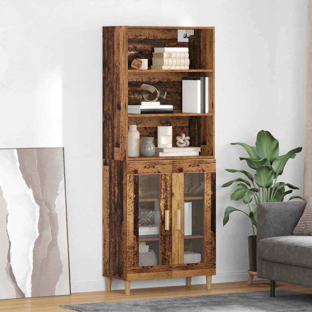 Highboard Παλιό Ξύλο 69,5 x 32,5 x 180 εκ Επεξεργασμένο ξύλο