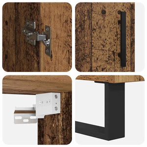 Highboard 2 τμχ. Παλιό Ξύλο 69,5 x 34 x 180 εκ.
