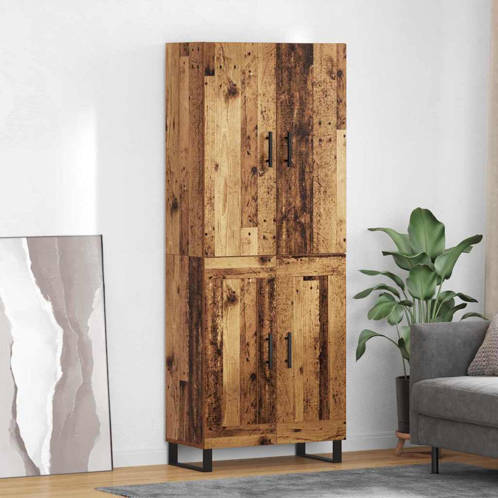 Highboard 2 pcs Παλιό Ξύλο 69,5 x 34 x 180 εκ.