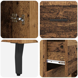 Highboard 2 τμχ. Παλιό Ξύλο 69,5 x 32,5 x 180 εκ
