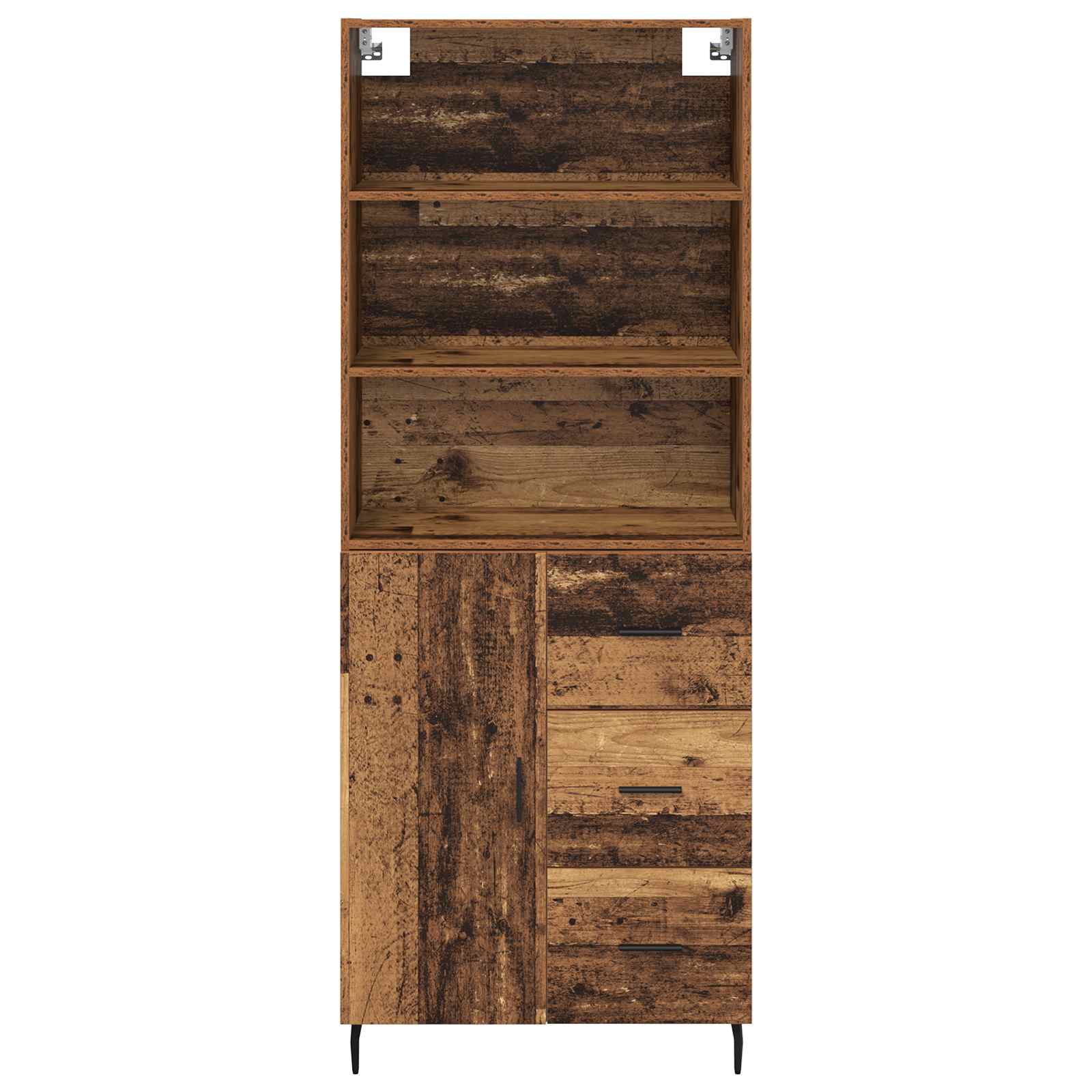 Highboard με συρτάρι 2 pcs Παλιό Ξύλο Επεξεργασμένο ξύλο