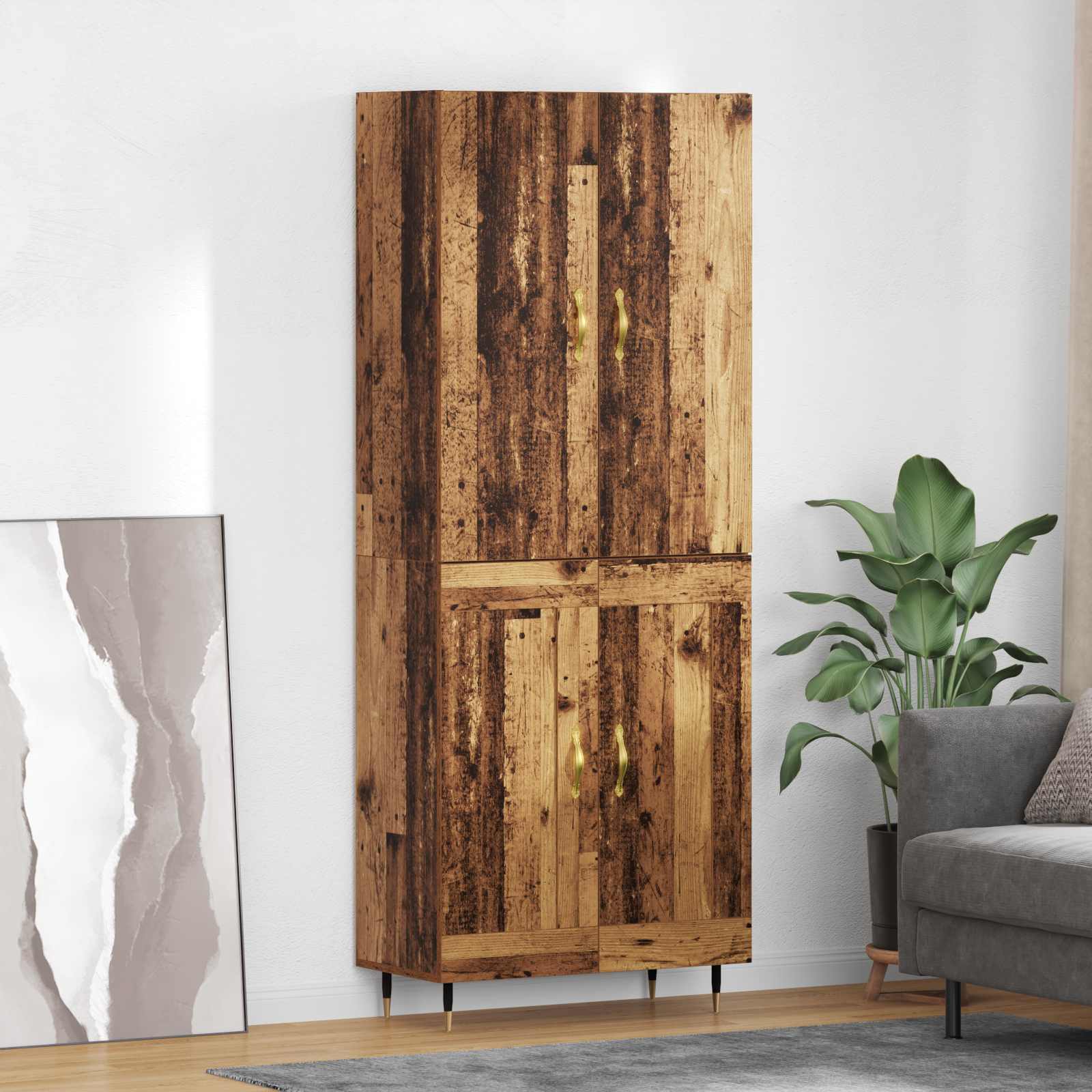 Highboard Παλιό Ξύλο 69,5 x 34 x 180 εκ. Επεξεργασμένο ξύλο - Pakobazaar