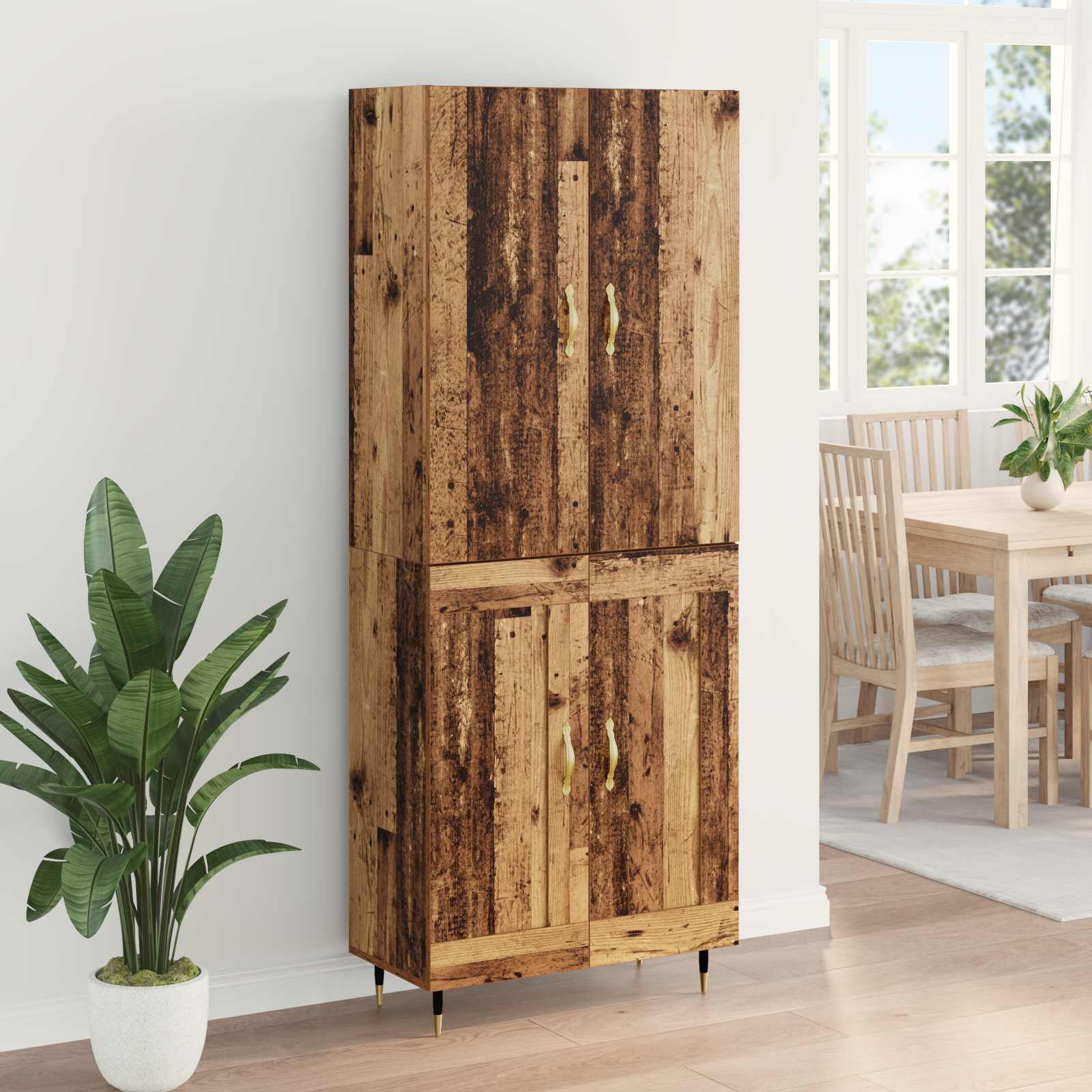 Highboard Παλιό Ξύλο 69,5 x 34 x 180 εκ. Επεξεργασμένο ξύλο - Pakobazaar