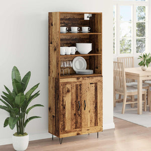 Highboard 2 pcs Παλιό ξύλο Επεξεργασμένο ξύλο - Pakobazaar