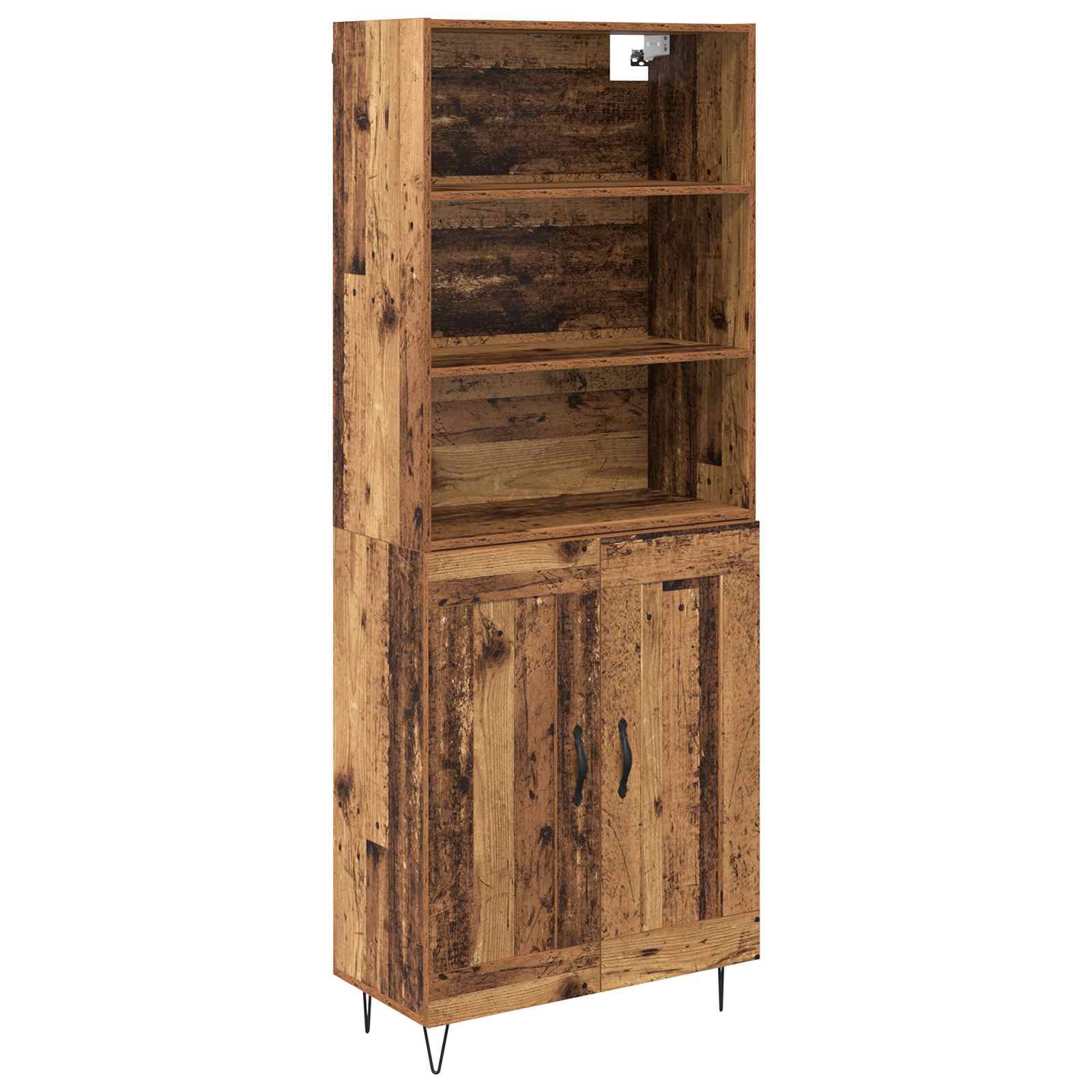 Highboard 2 pcs Παλιό ξύλο Επεξεργασμένο ξύλο - Pakobazaar