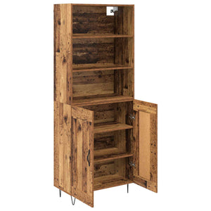 Highboard 2 pcs Παλιό ξύλο Επεξεργασμένο ξύλο - Pakobazaar