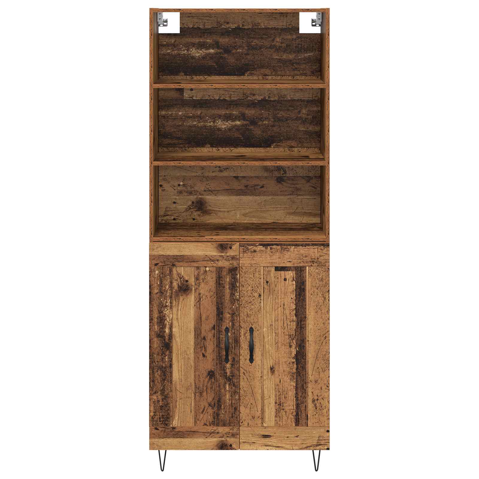 Highboard 2 pcs Παλιό ξύλο Επεξεργασμένο ξύλο - Pakobazaar