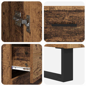 Highboard 2 τμχ. Παλιό ξύλο 69,5 x 34 x 180 εκ.