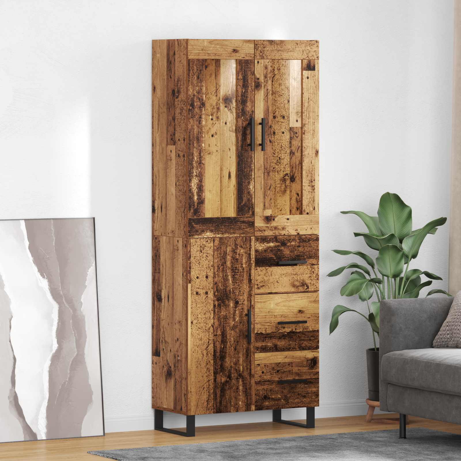 Highboard Παλιό ξύλο 69,5 x 34 x 180 εκ. Επεξεργασμένο ξύλο