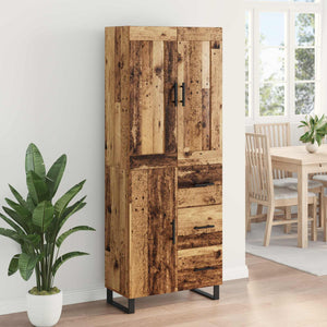 Highboard 2 τμχ. Παλιό ξύλο 69,5 x 34 x 180 εκ.
