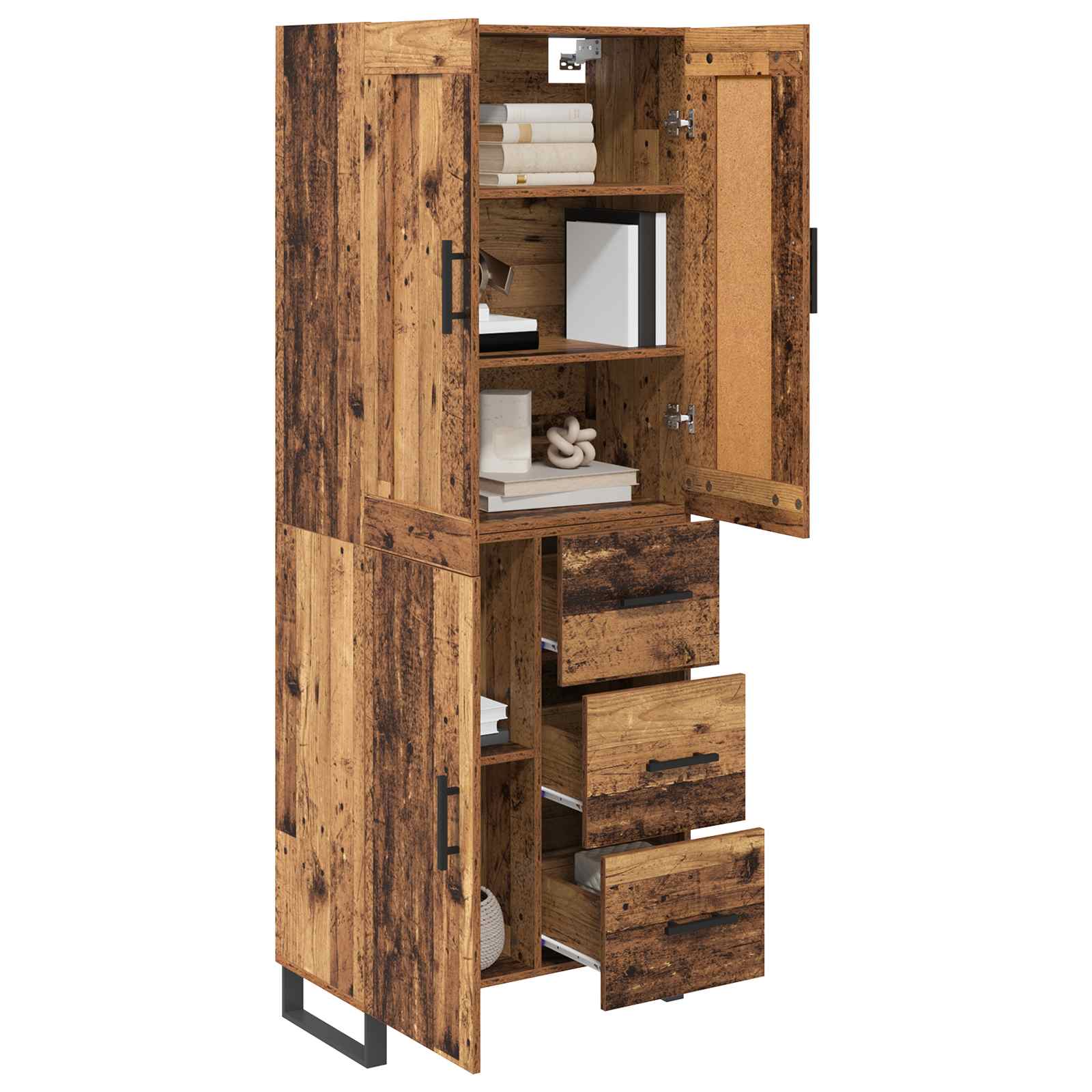 Highboard Παλιό ξύλο 69,5 x 34 x 180 εκ. Επεξεργασμένο ξύλο