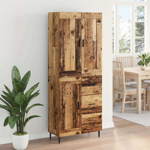 Highboard 2 τμχ. Παλιό ξύλο 69,5 x 34 x 180 εκ.