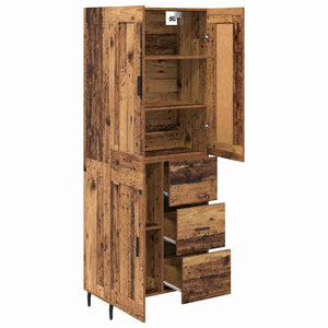 Highboard 2 τμχ. Παλιό ξύλο 69,5 x 34 x 180 εκ.