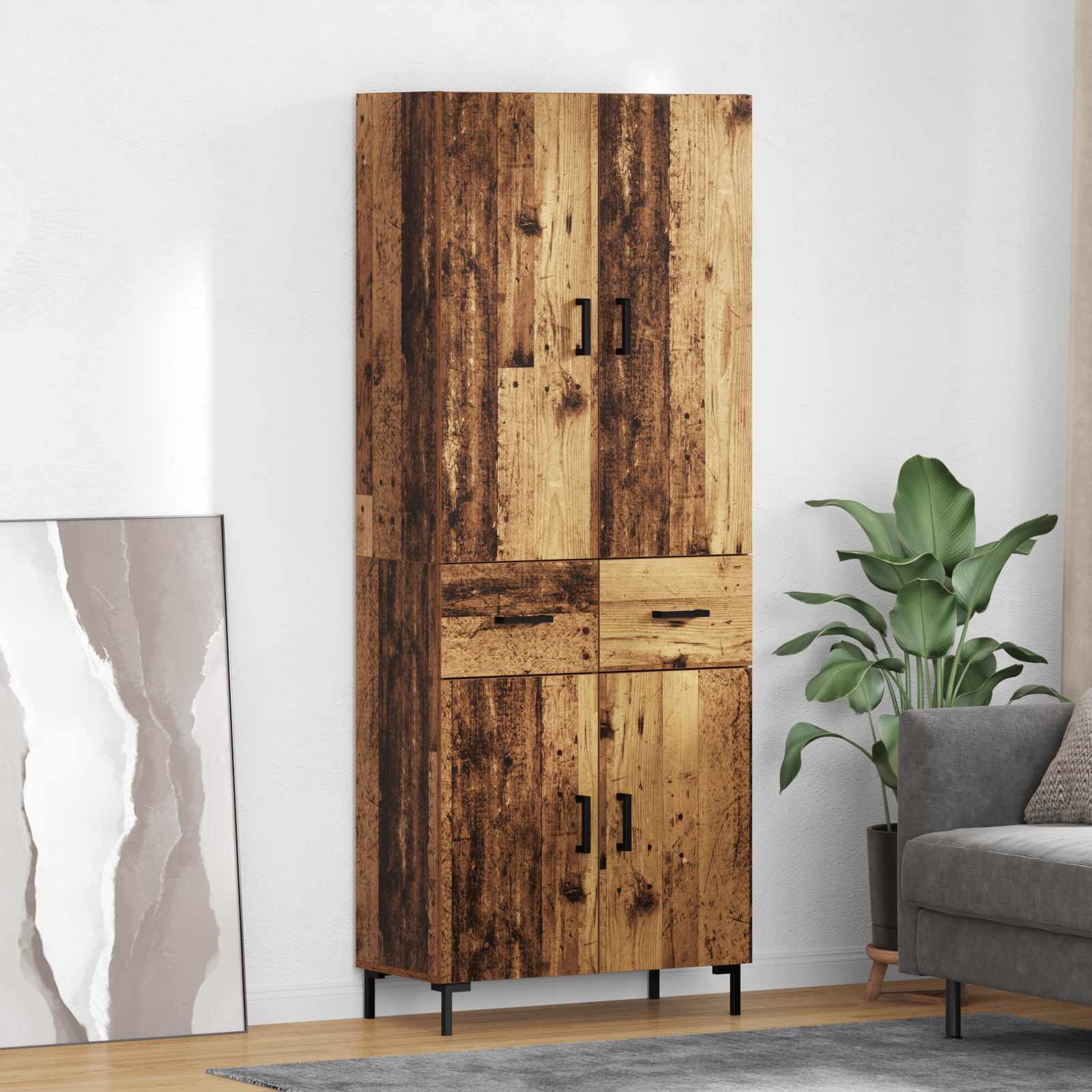 Highboard Παλιό Ξύλο 69,5 x 34 x 180 εκ. Επεξεργασμένο ξύλο