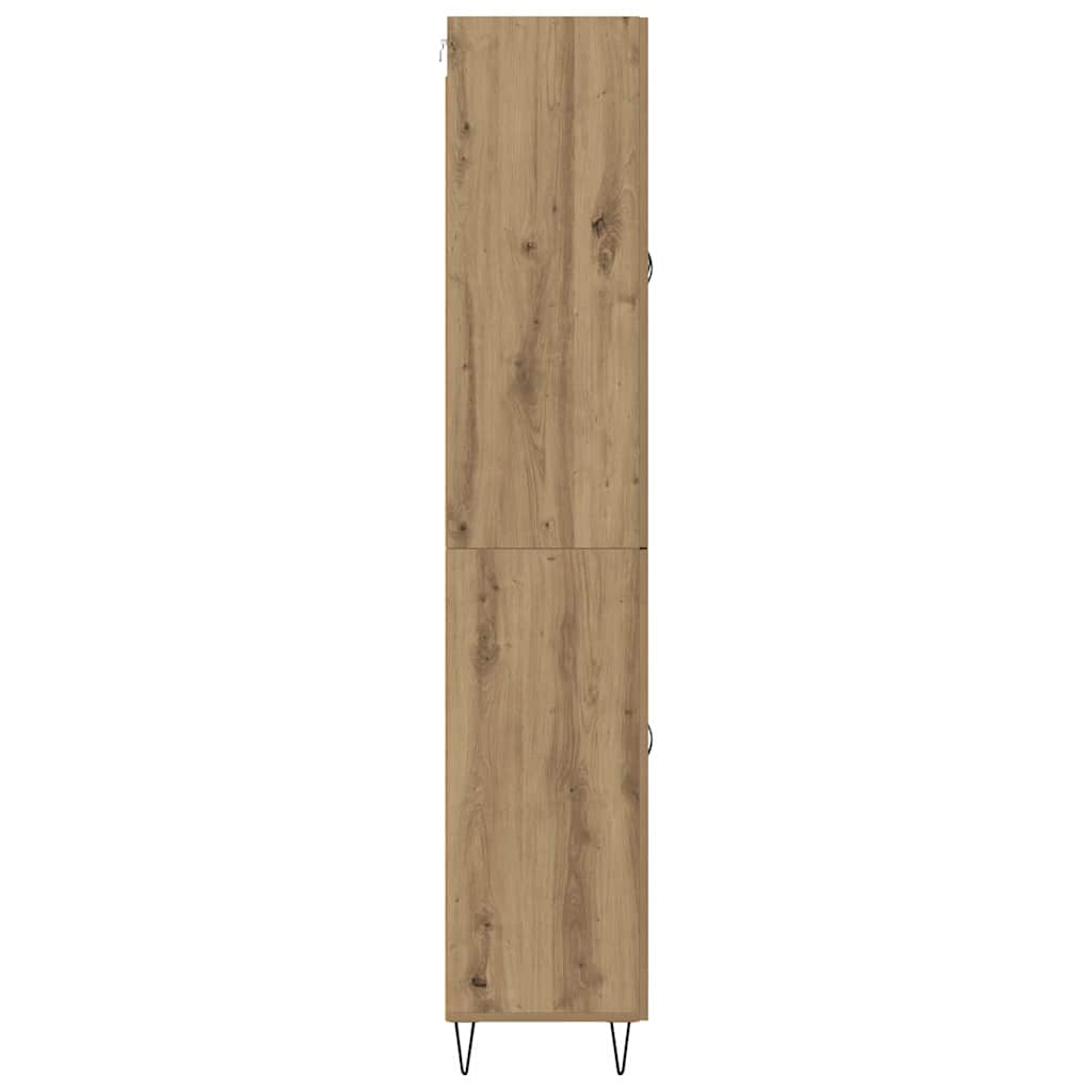 Highboard 2 pcs Artisan Oak Μηχανική ξυλεία και γυαλί