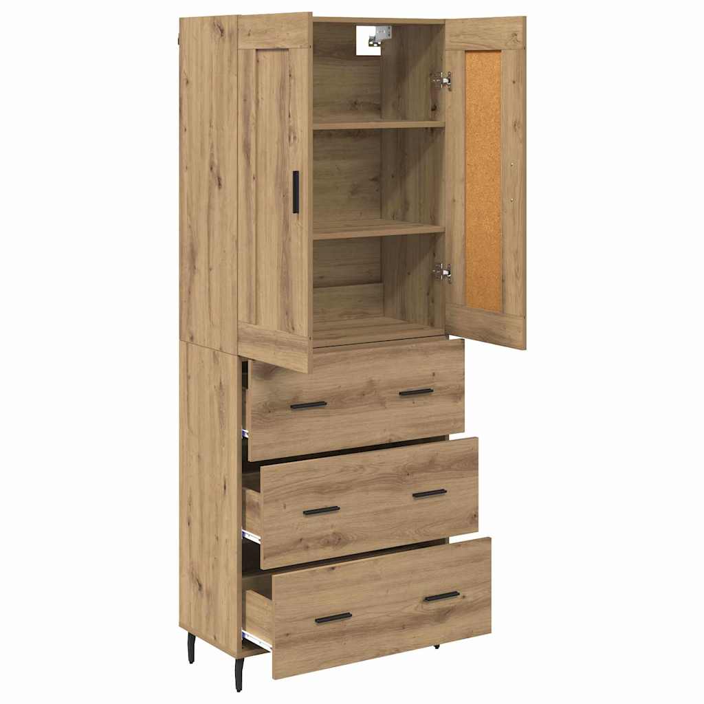 Highboard με συρτάρι 2 pcs Artisan Oak Επεξεργασμένο ξύλο - Pakobazaar