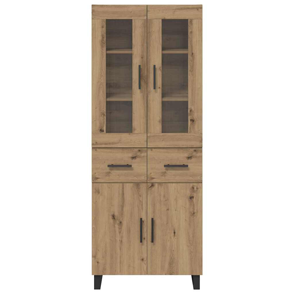 Highboard με συρτάρι 2 pcs Artisan Oak Σύνθετο Ξύλο και Γυαλί