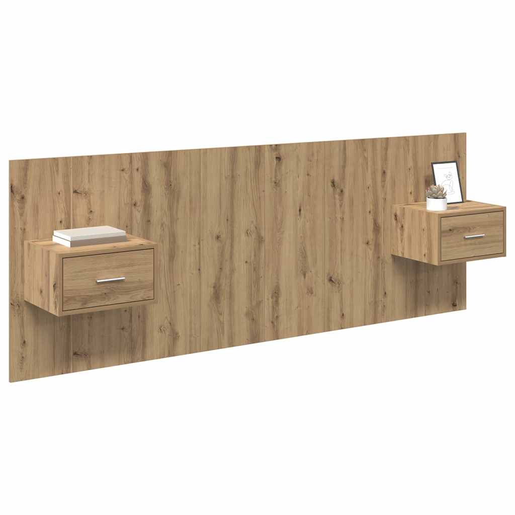 Κεφαλή κρεβατιού με κομοδίνο με συρτάρι 3 pcs Artisan Oak