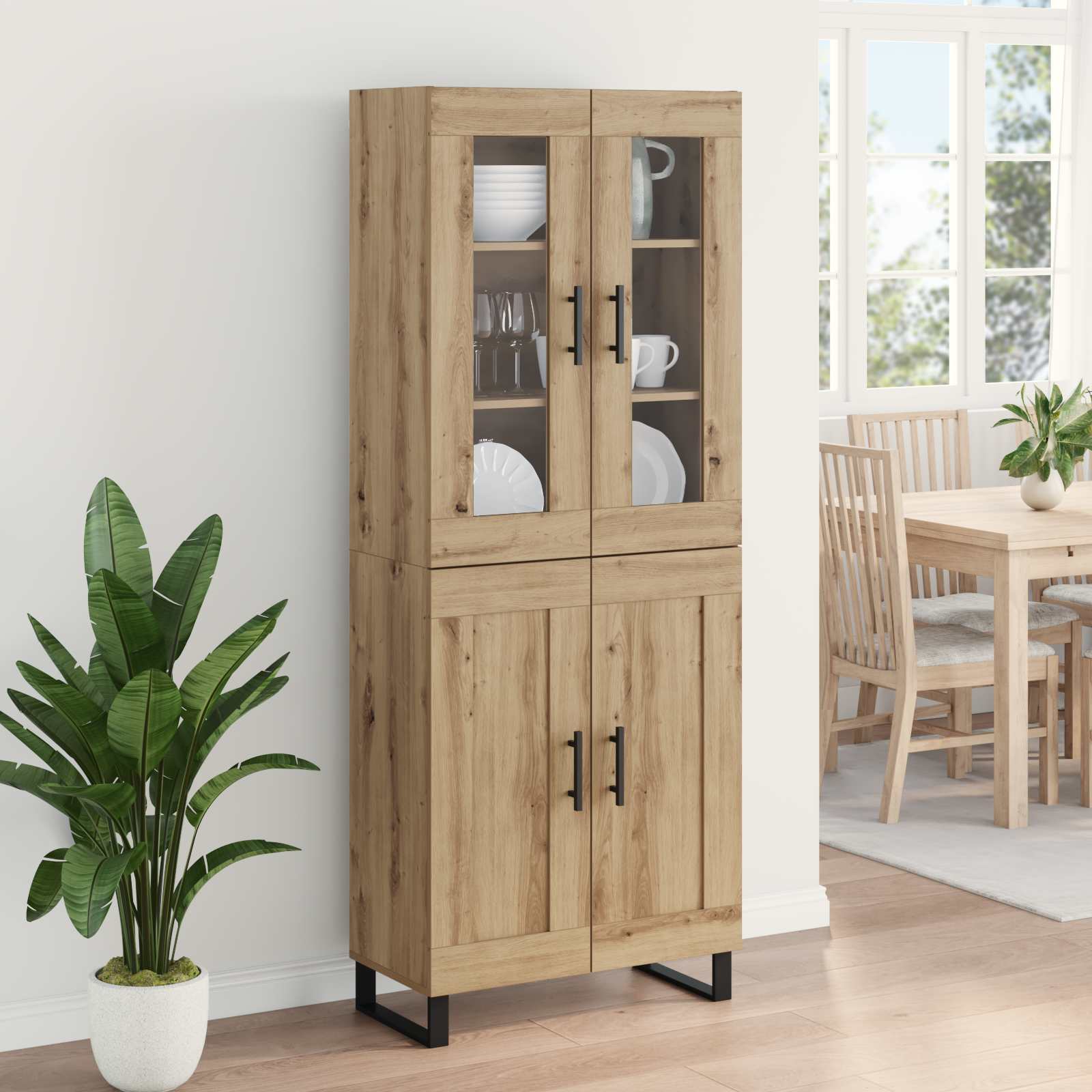 Highboard 2 pcs Artisan Oak Επεξεργασμένο ξύλο
