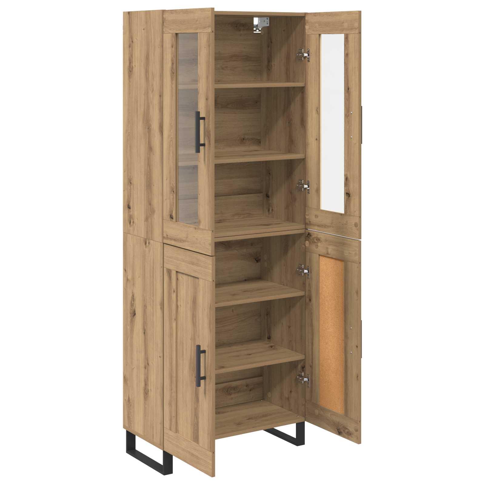 Highboard 2 pcs Artisan Oak Επεξεργασμένο ξύλο