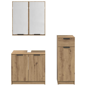 Σετ Επίπλων Μπάνιου 3 pcs Artisan Oak Επεξεργασμένο ξύλο - Pakobazaar