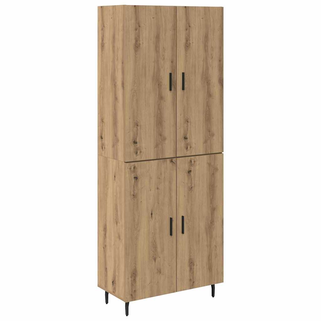 Highboard 2 pcs Artisan Oak Σύνθετο Ξύλο και Γυαλί - Pakobazaar