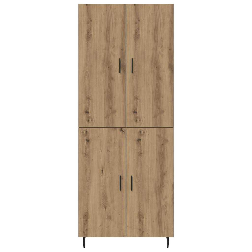Highboard 2 pcs Artisan Oak Σύνθετο Ξύλο και Γυαλί - Pakobazaar