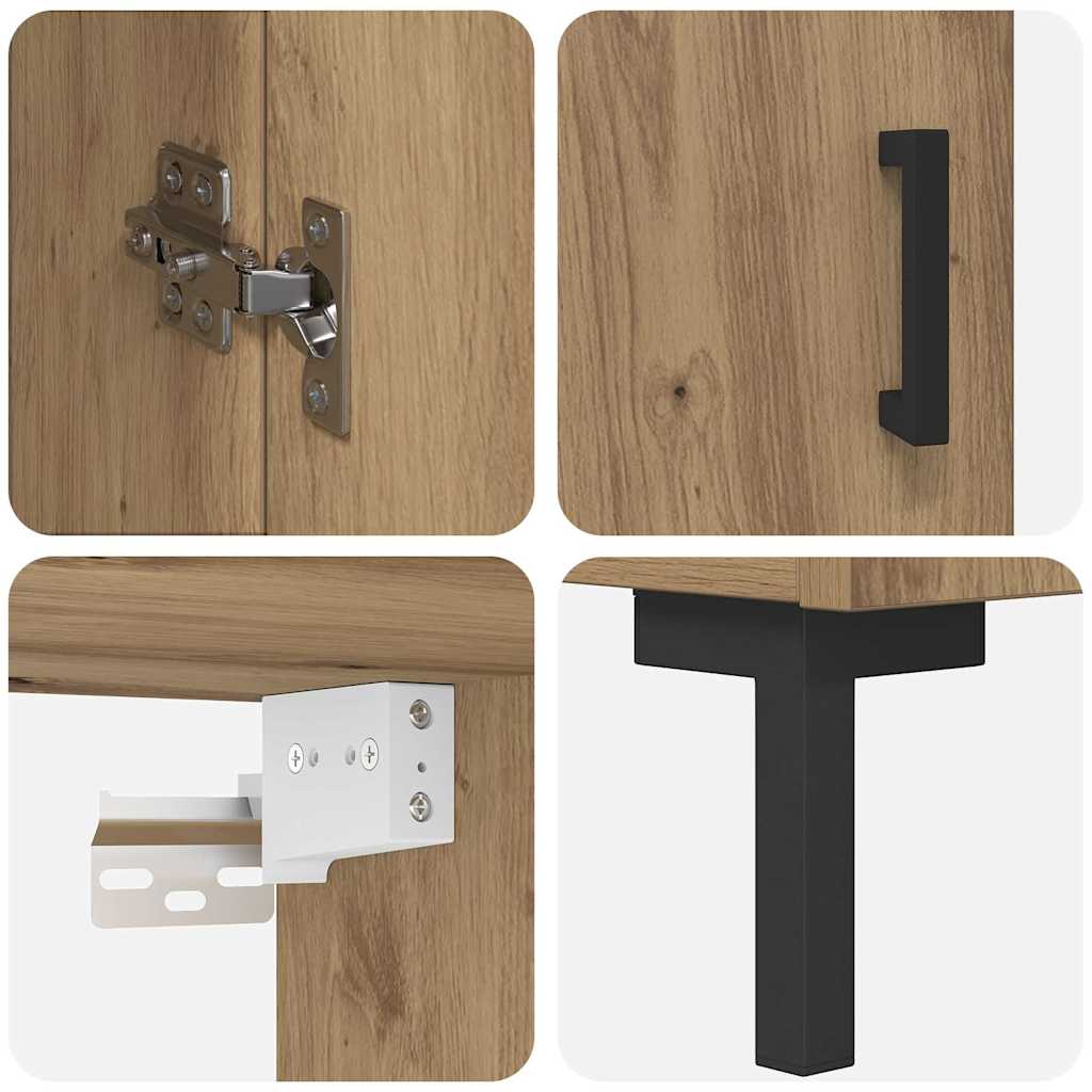 Highboard 2 pcs Artisan Oak Επεξεργασμένο ξύλο