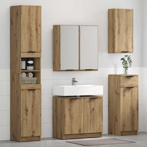 Σετ Ντουλαπιών Μπάνιου 3 pcs Artisan Oak Επεξεργασμένο ξύλο - Pakobazaar