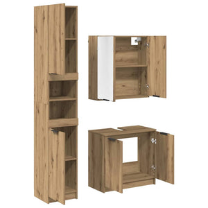 Σετ Ντουλαπιών Μπάνιου 3 pcs Artisan Oak Επεξεργασμένο ξύλο - Pakobazaar