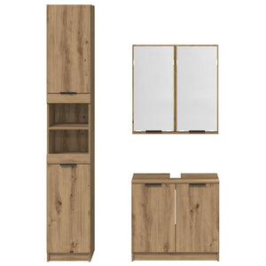 Σετ Ντουλαπιών Μπάνιου 3 pcs Artisan Oak Επεξεργασμένο ξύλο - Pakobazaar