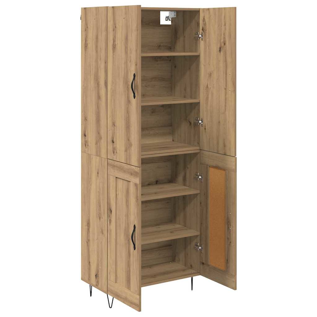 Highboard 2 pcs Artisan Oak Μηχανική ξυλεία και γυαλί - Pakobazaar