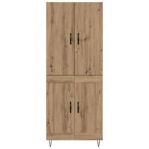 Highboard 2 pcs Artisan Oak Μηχανική ξυλεία και γυαλί - Pakobazaar