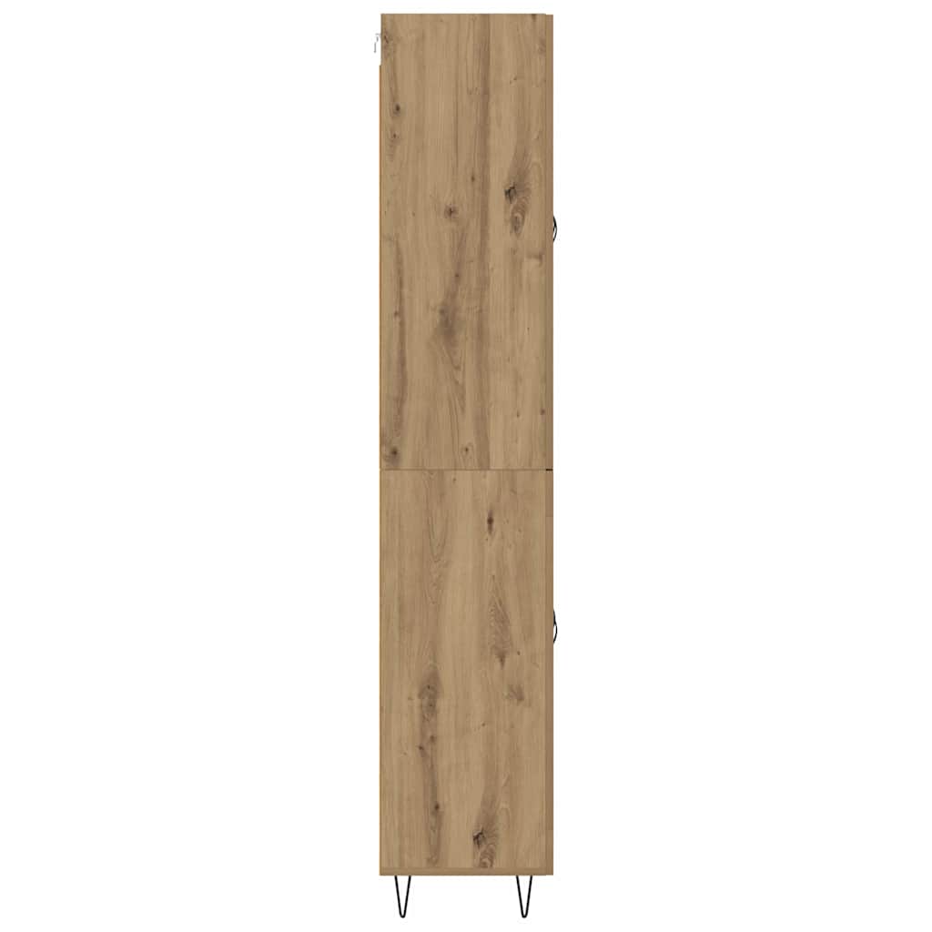 Highboard 2 pcs Artisan Oak Μηχανική ξυλεία και γυαλί - Pakobazaar