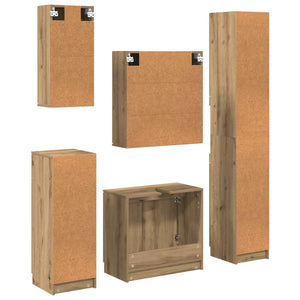 Σετ Επίπλων Μπάνιου 5 pcs Artisan Oak Επεξεργασμένο ξύλο - Pakobazaar