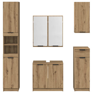 Σετ Επίπλων Μπάνιου 5 pcs Artisan Oak Επεξεργασμένο ξύλο - Pakobazaar